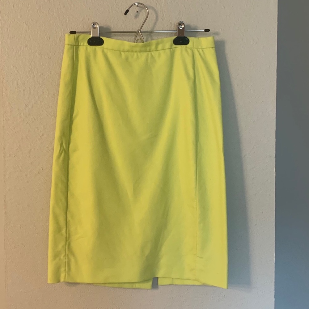 J. Crew No. 2 Pencil Skirt - Neon Yellow - Size 0